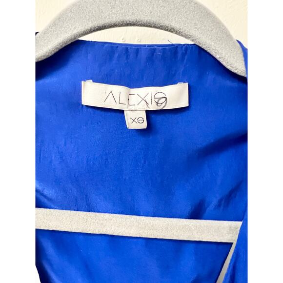 Alexis 100% Silk Sleeveless V-Neck Cutout Back Tank Top Royal Blue Women's XS - Picture 2 of 3